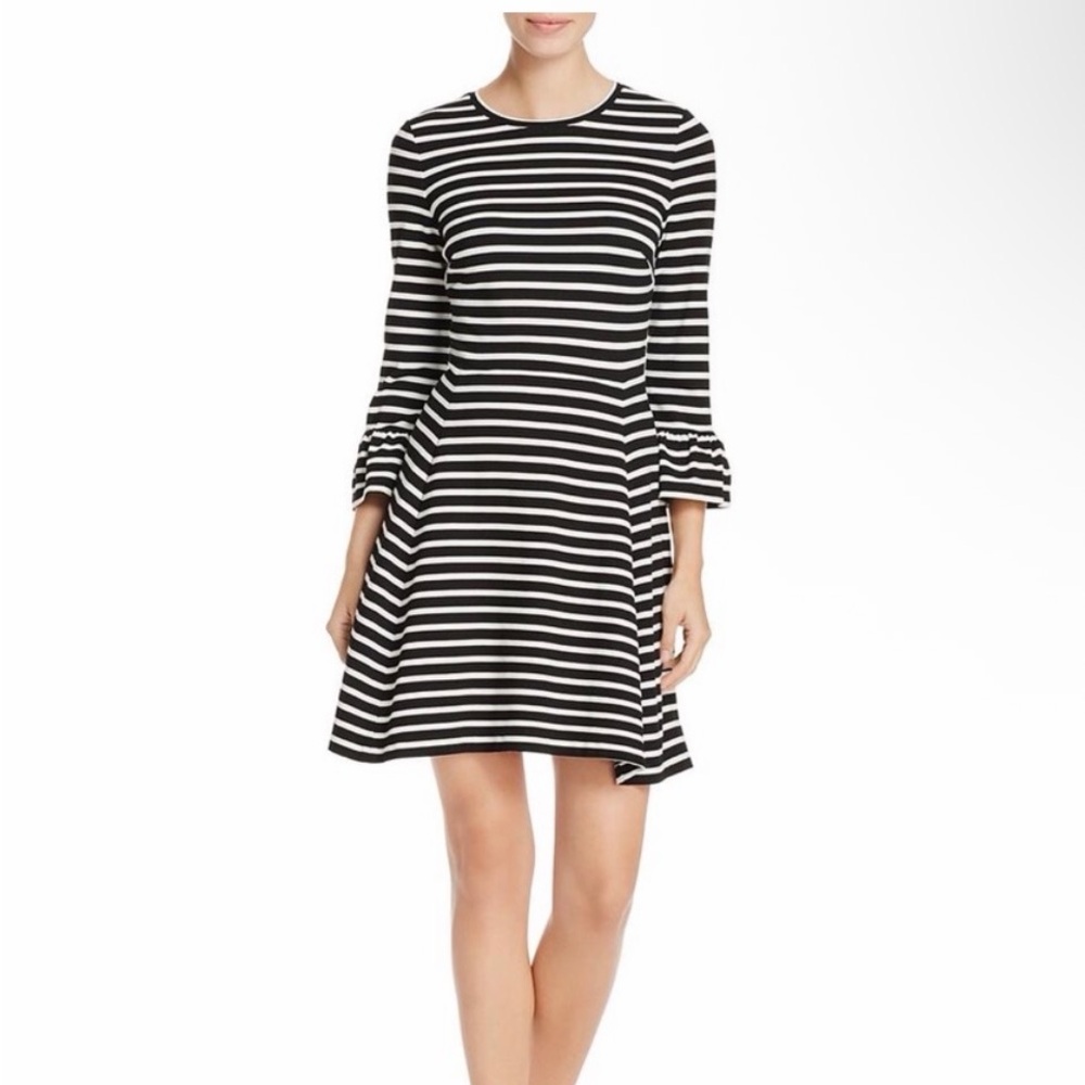 Kate Spade Broome Street Black White Striped Dress,‎ size XS